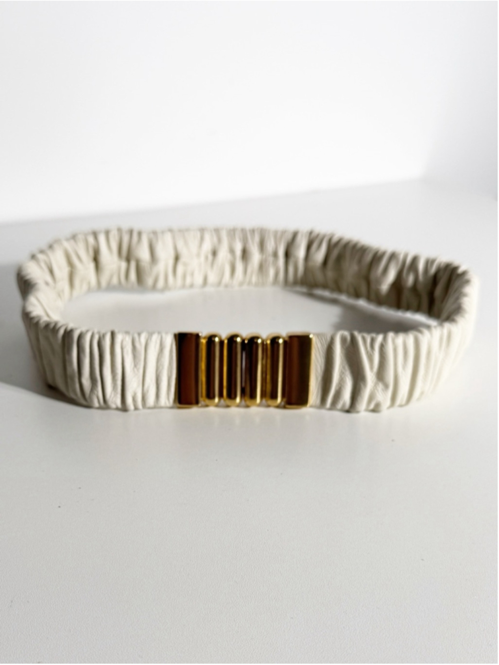 Sandro Ruched Elastic Leather Waist Belt